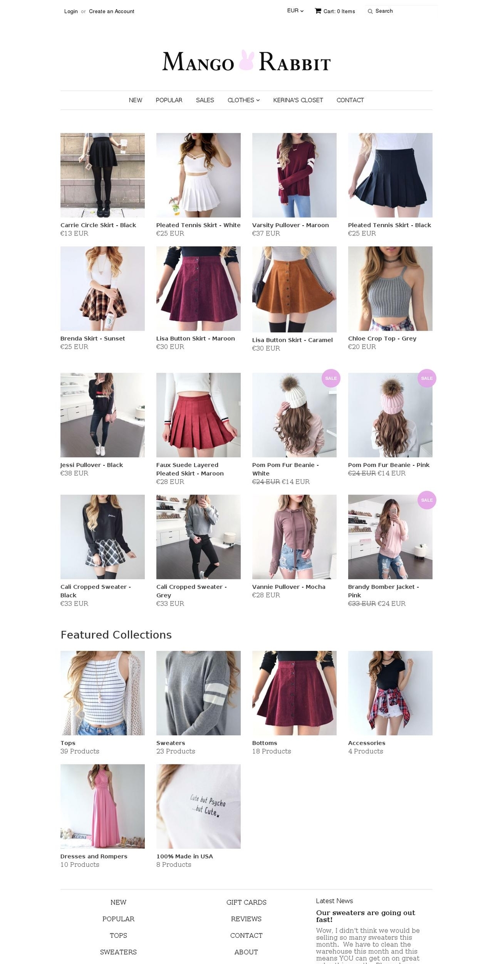 shopmangorabbit.com shopify website screenshot