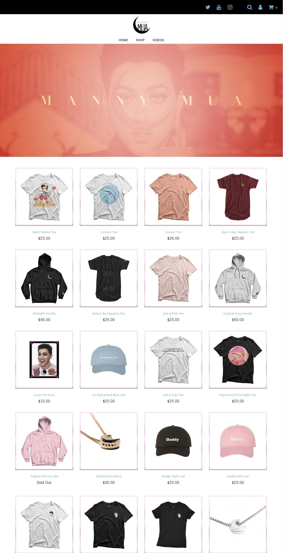 shopmannymua.com shopify website screenshot