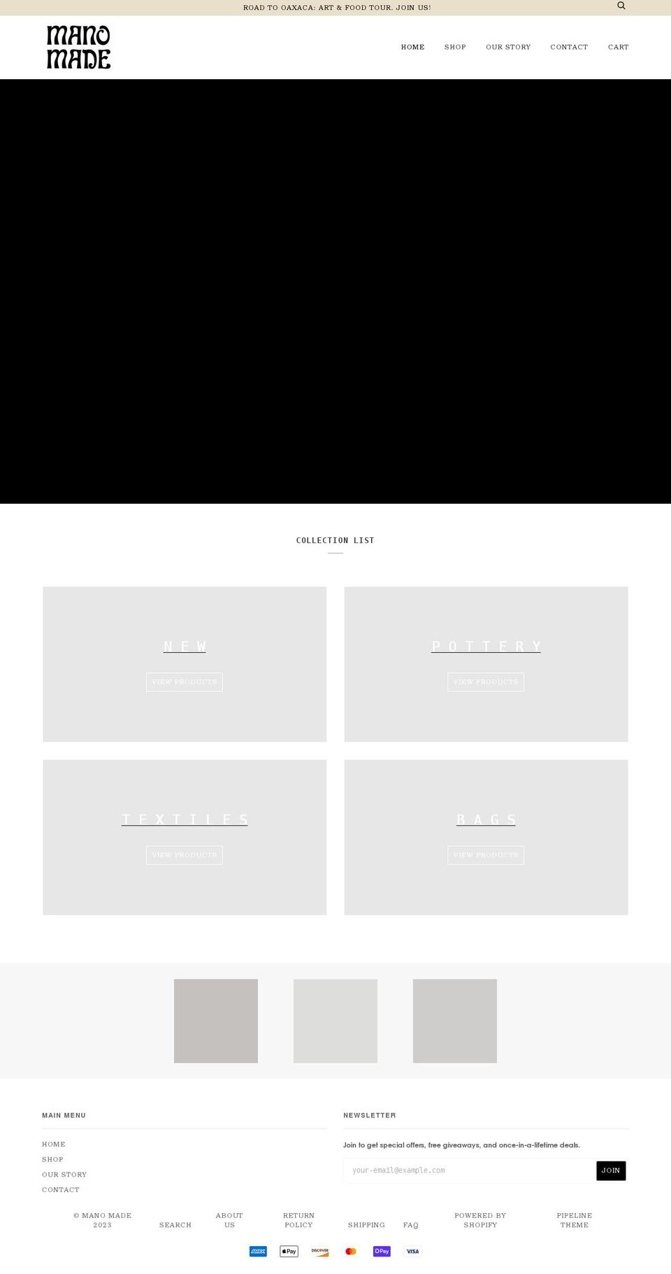 shopmanomade.com shopify website screenshot