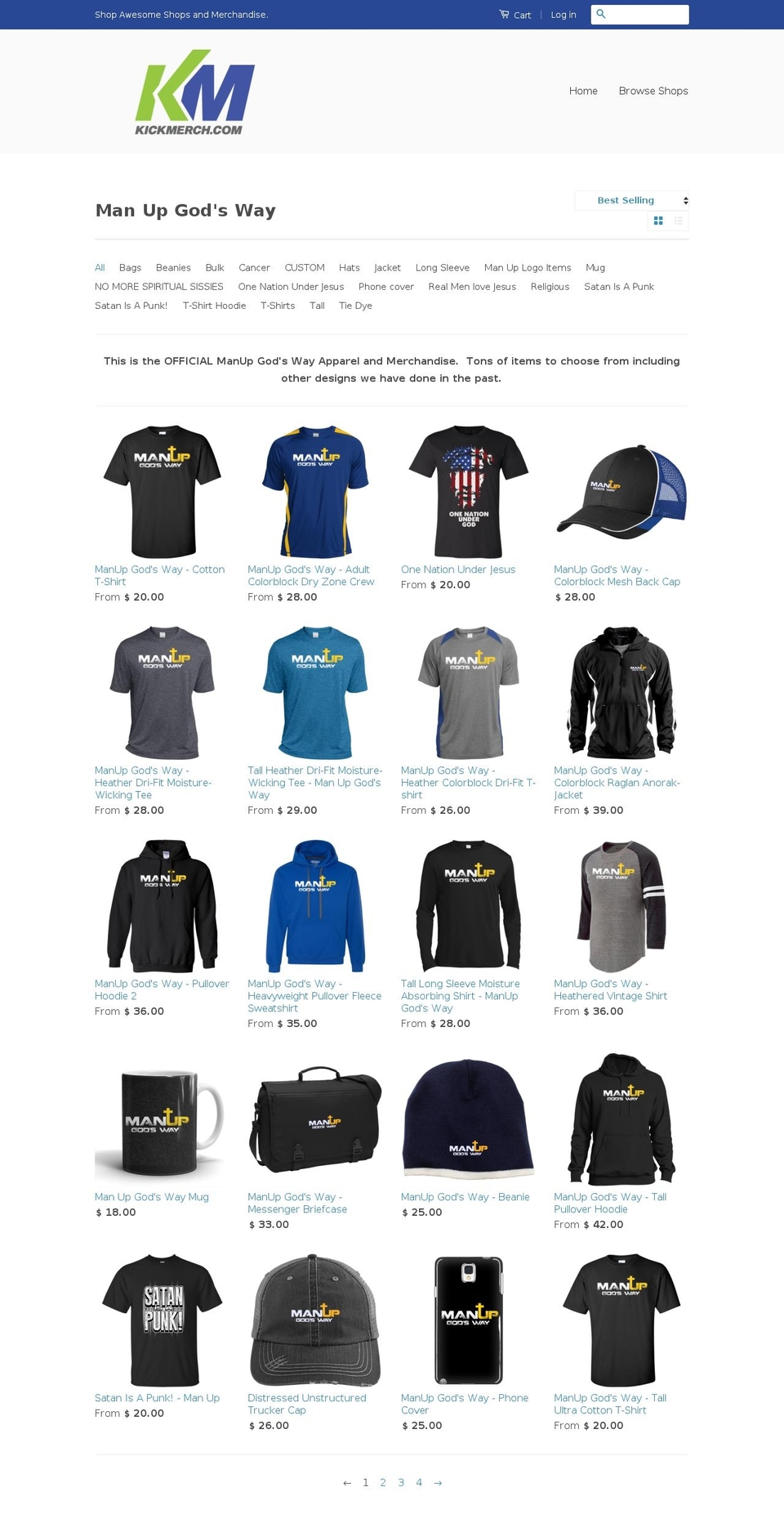 shopmanup.com shopify website screenshot
