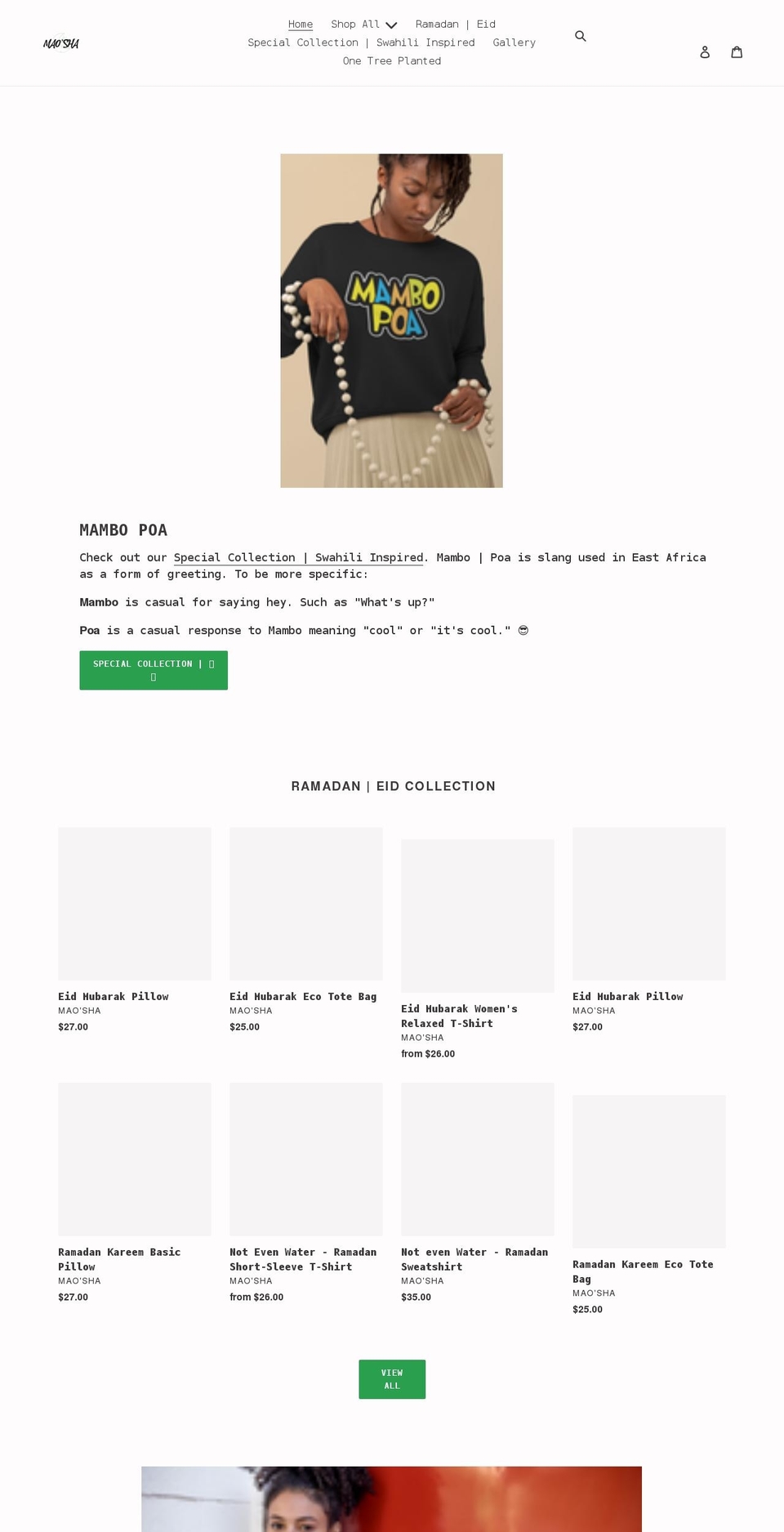 shopmaosha.com shopify website screenshot