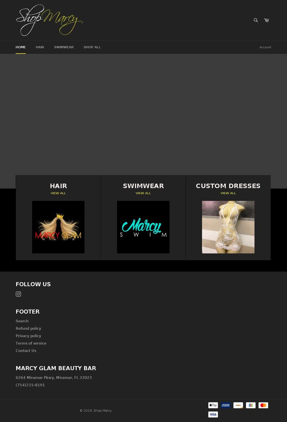 shopmarcy.net shopify website screenshot