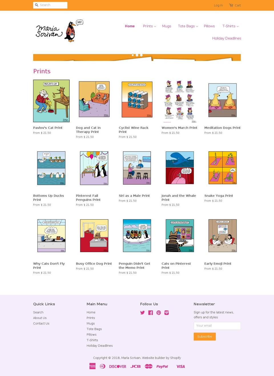 shopmariascrivan.com shopify website screenshot