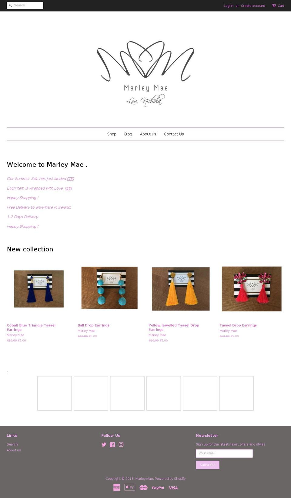 shopmarleymae.com — Shopify storefront screenshot
