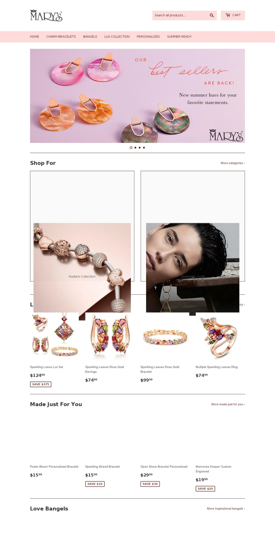 shopmarys.com — Shopify storefront screenshot