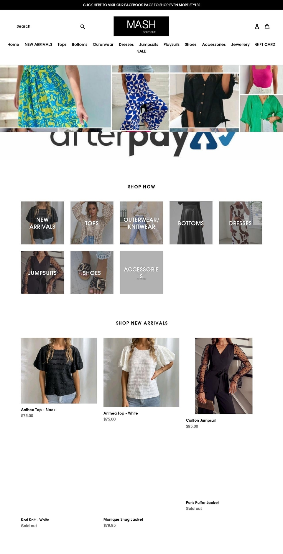 shopmashboutique.com shopify website screenshot