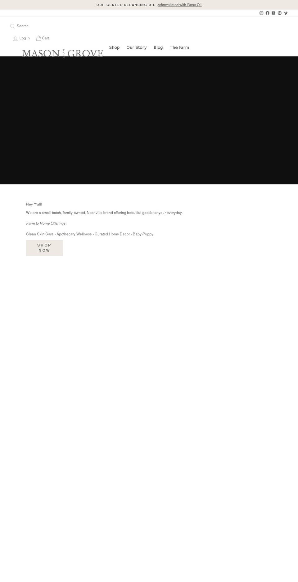 shopmasongrovefarm.com shopify website screenshot