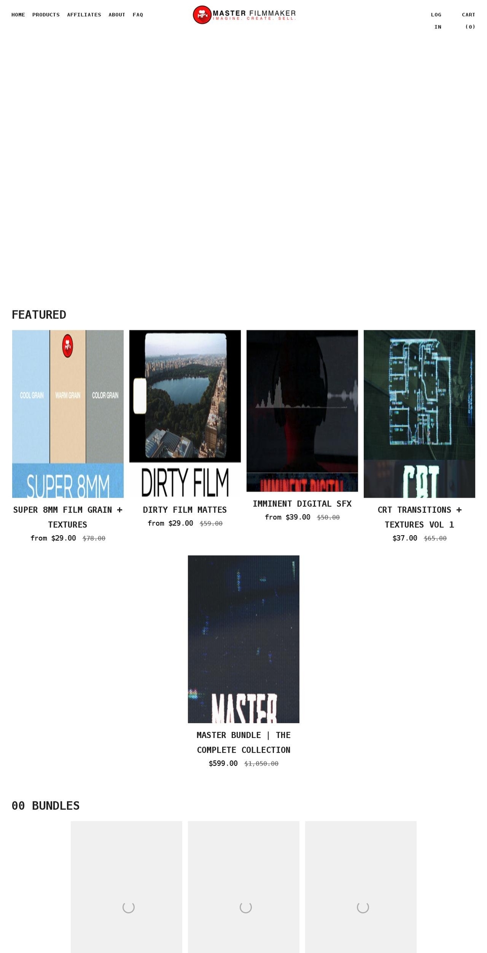 shopmasterfilmmaker.com shopify website screenshot