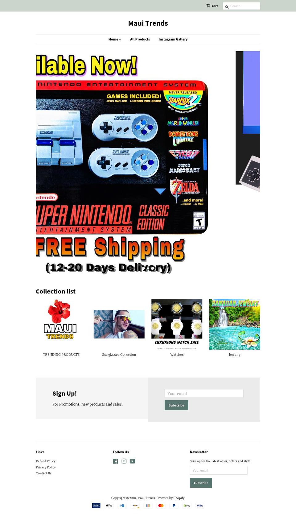 shopmauitrends.com — Shopify storefront screenshot