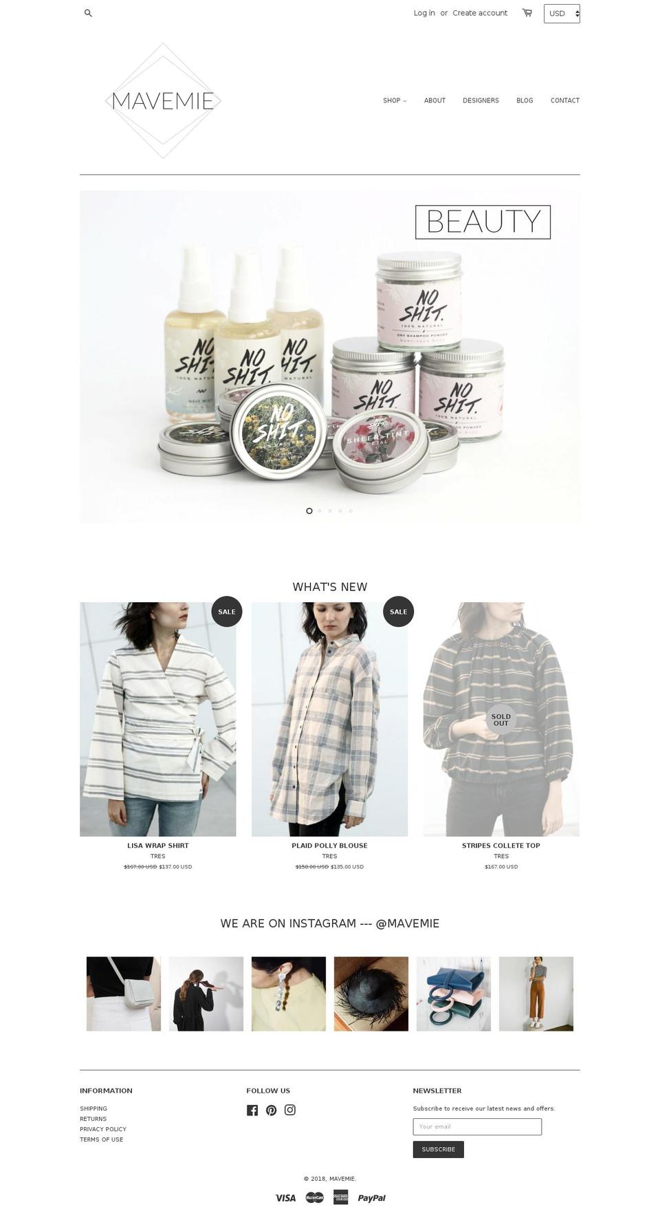 shopmavemie.com — Shopify storefront screenshot