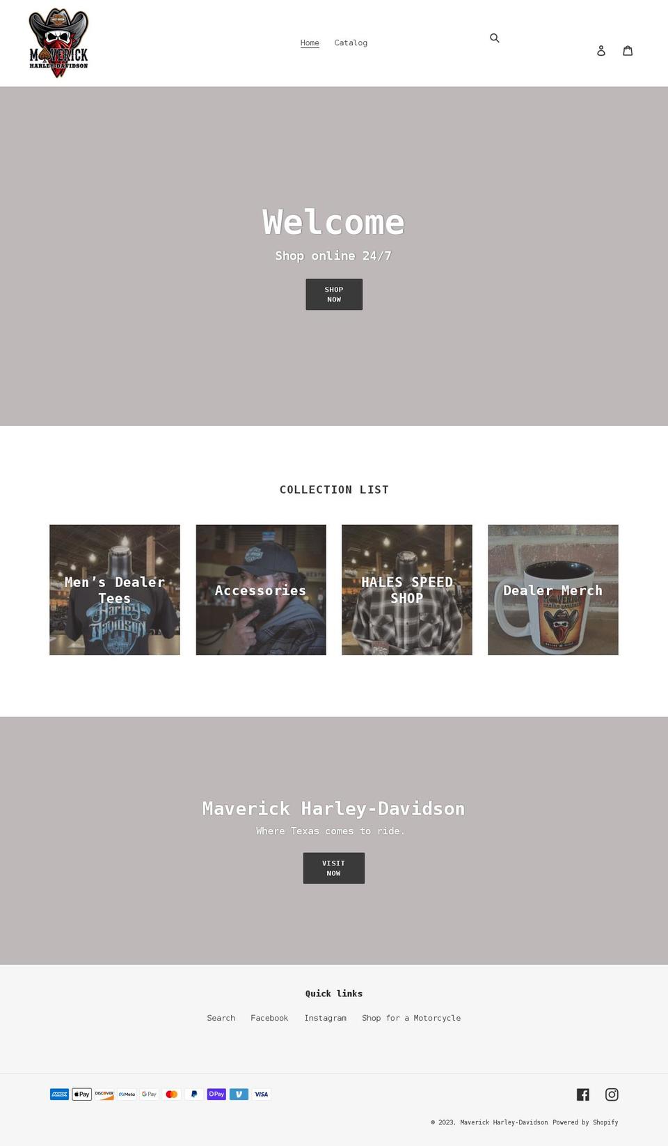 shopmaverickharley.com shopify website screenshot