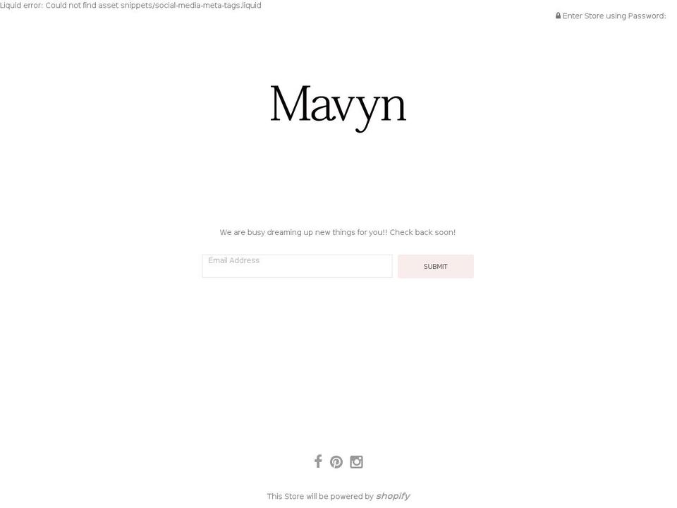 shopmavyn.com — Shopify storefront screenshot
