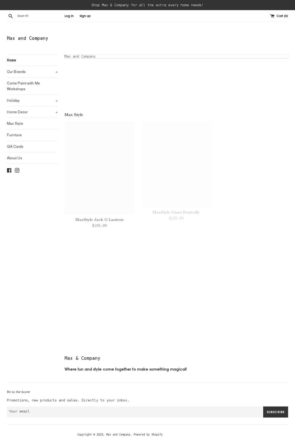 shopmaxandco.com shopify website screenshot