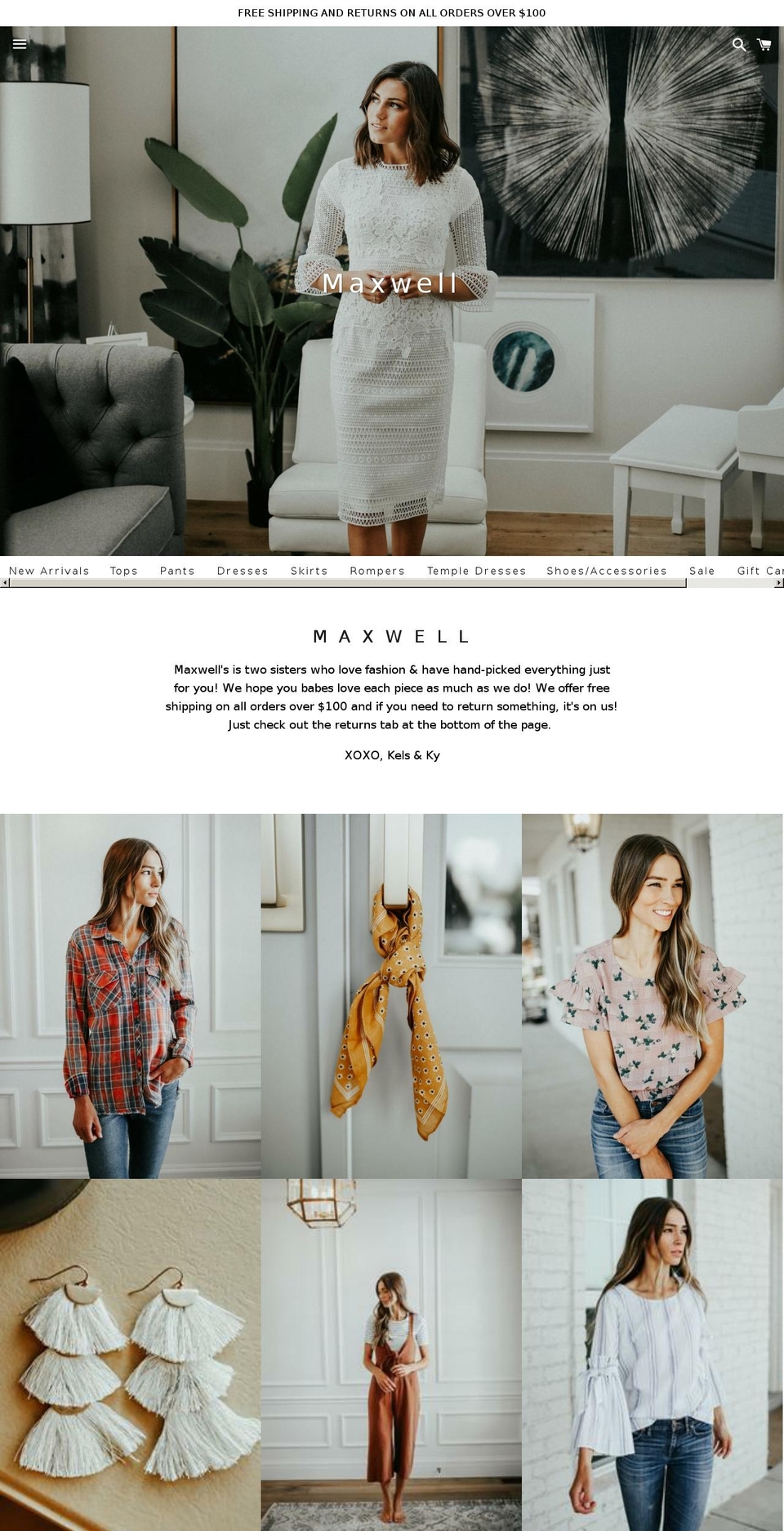 shopmaxwell.com shopify website screenshot