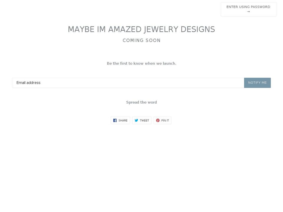 shopmaybeimamazed.com shopify website screenshot