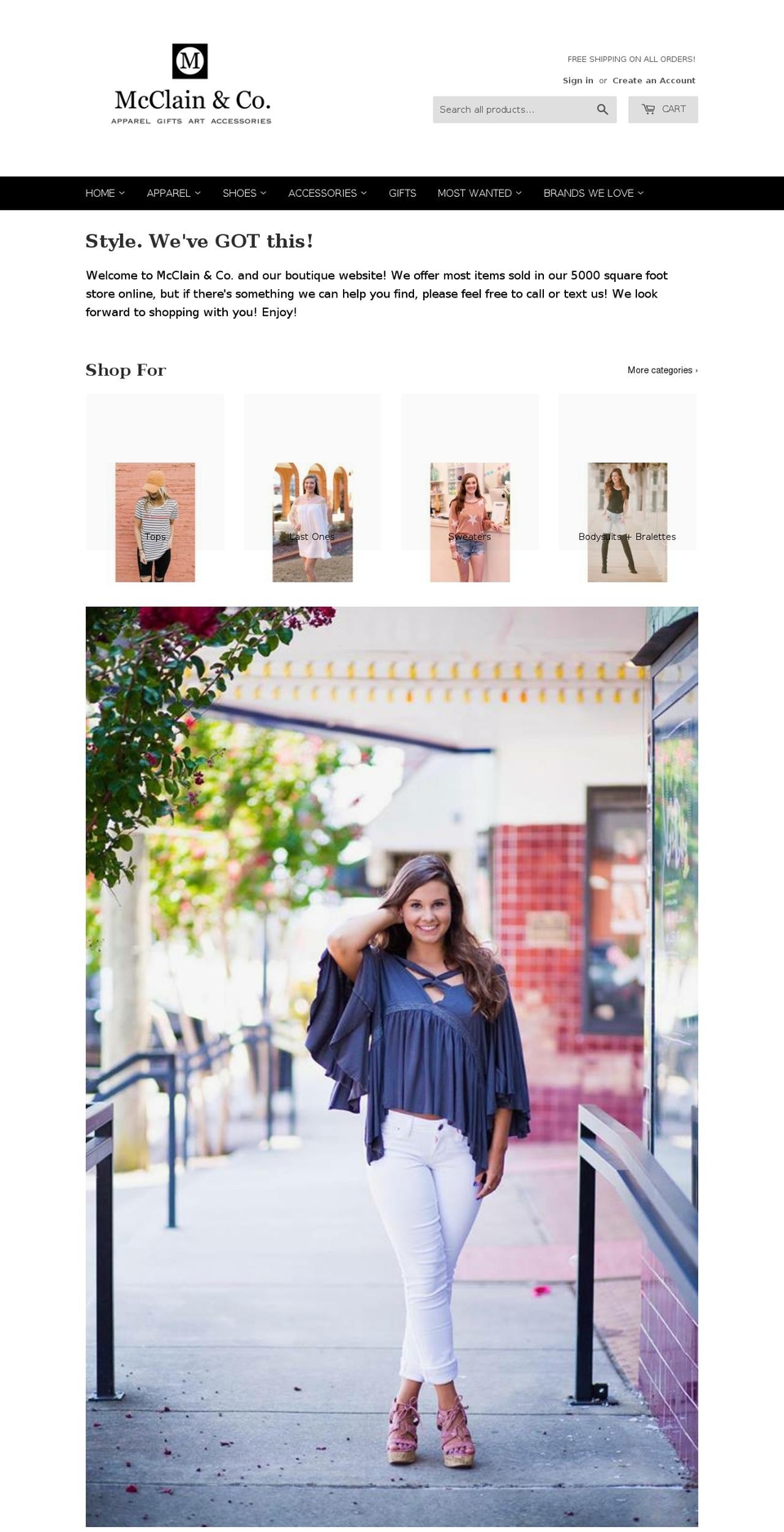 shopmcclain.com — Shopify storefront screenshot