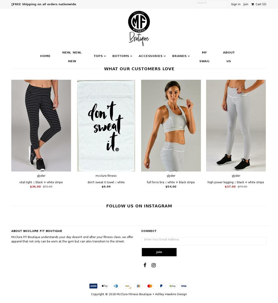 shopmcclurefitness.com — Shopify storefront screenshot