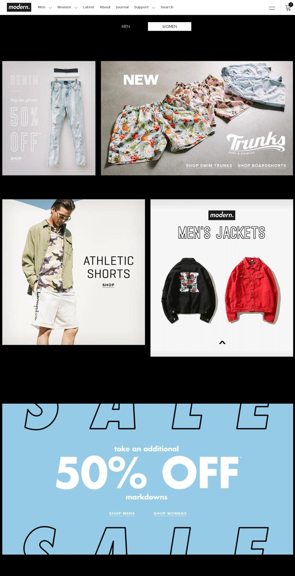 shopmdrn.com — Shopify storefront screenshot