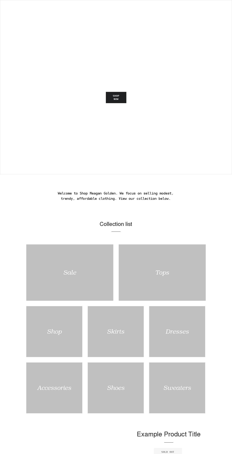 shopmeagangolden.com shopify website screenshot