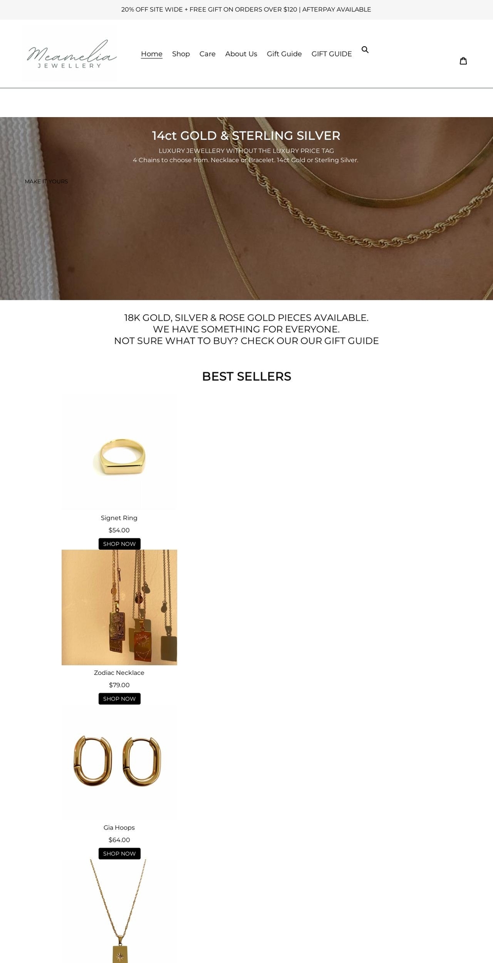 shopmeamelia.com shopify website screenshot