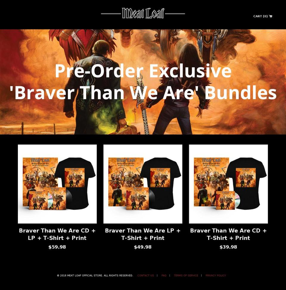shopmeatloaf.com shopify website screenshot