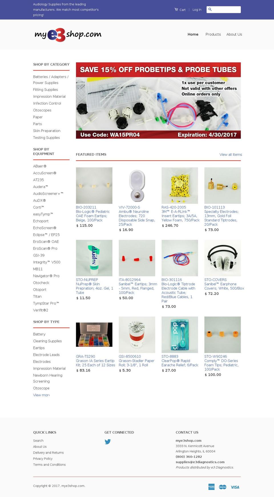 shopmed-acoustics.com shopify website screenshot