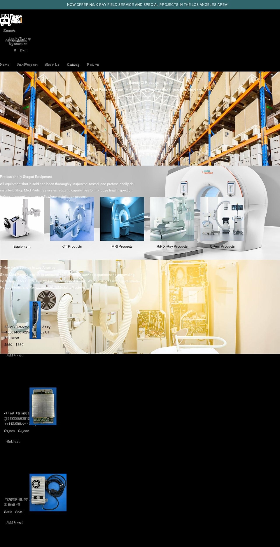 shopmedparts.com shopify website screenshot