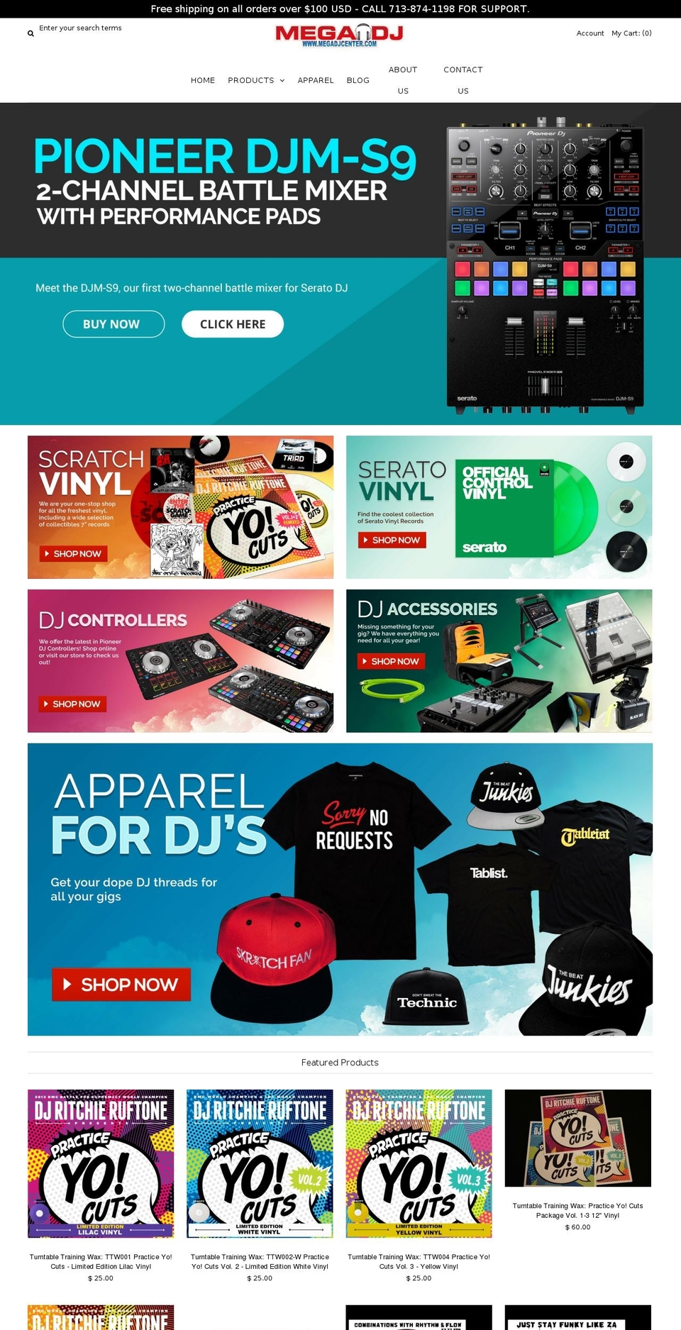 shopmegadj.com shopify website screenshot