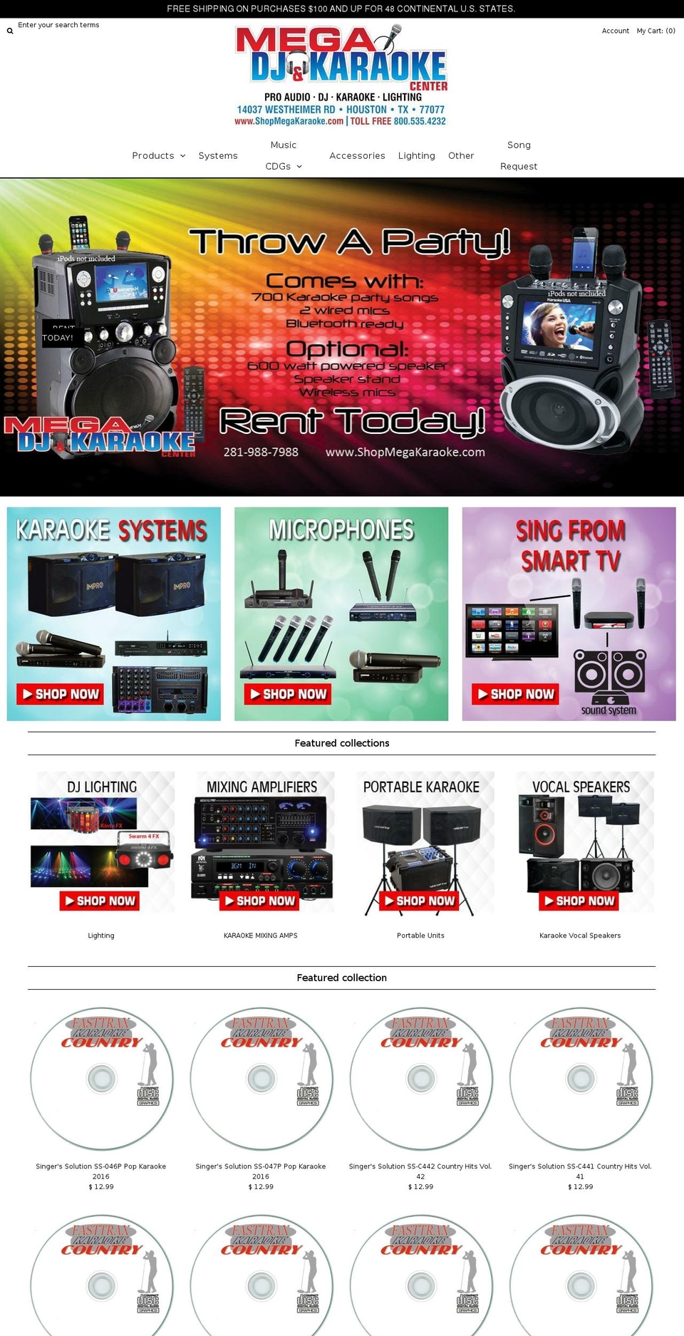 shopmegakaraoke.com shopify website screenshot
