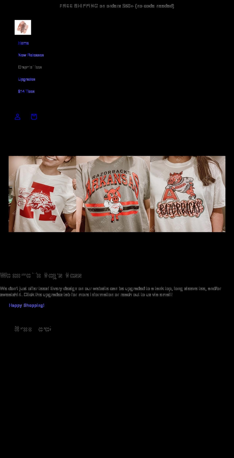 shopmegsmess.com shopify website screenshot