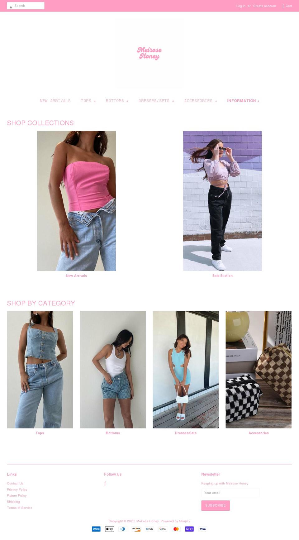 shopmelrosehoney.com shopify website screenshot