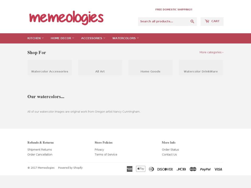 shopmemeologies.com shopify website screenshot