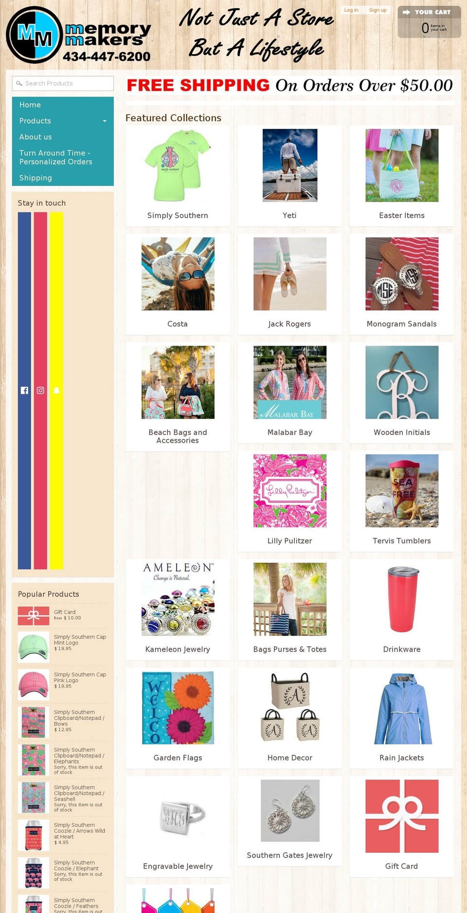 shopmemorymakers.com shopify website screenshot