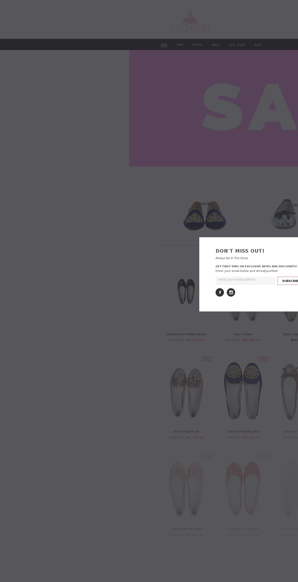shopmeninastep.com shopify website screenshot