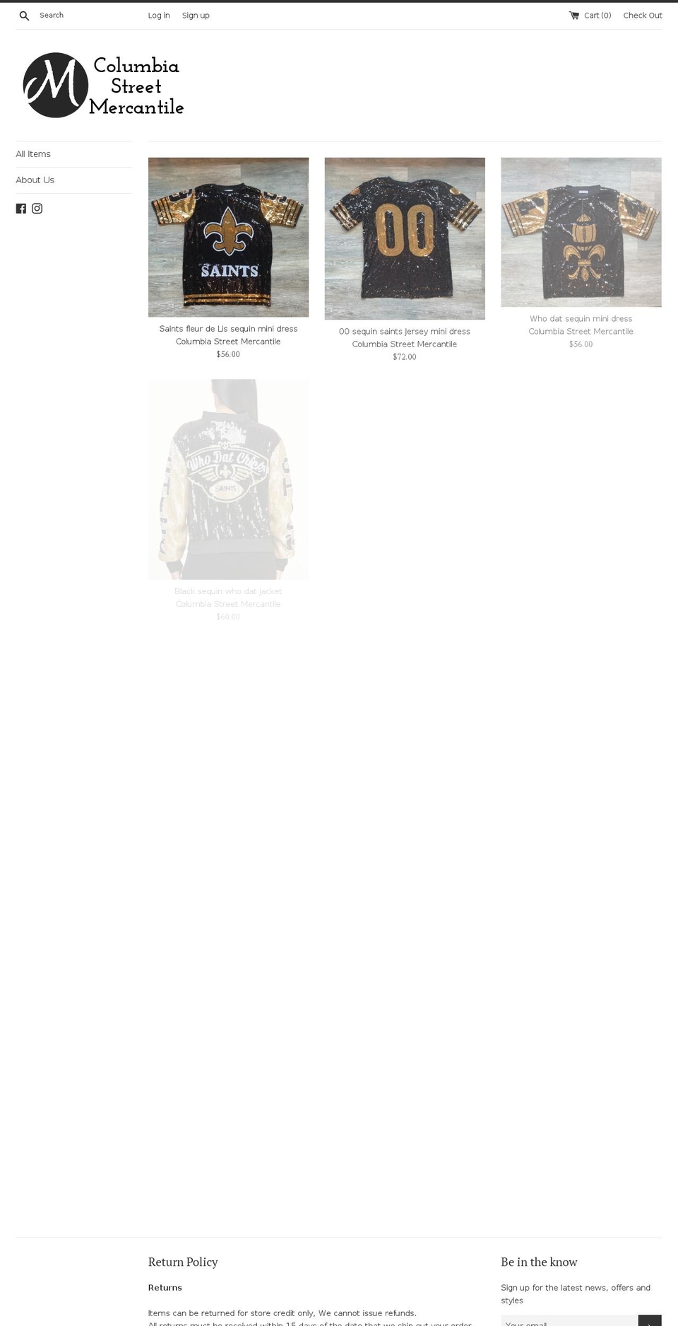shopmercantile.com shopify website screenshot