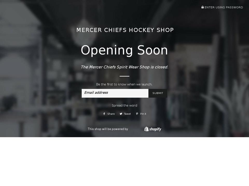 shopmercerchiefshockey.com — Shopify storefront screenshot
