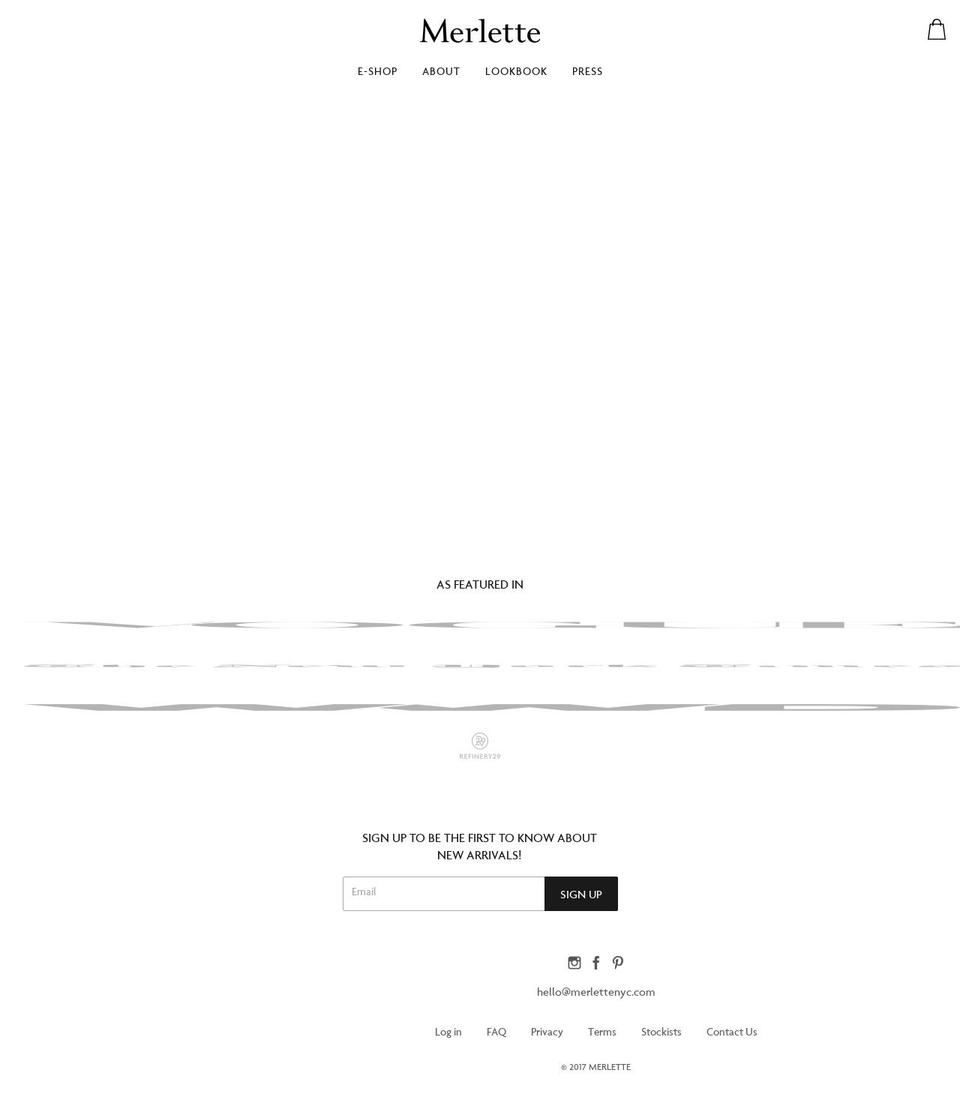 shopmerlette.com shopify website screenshot