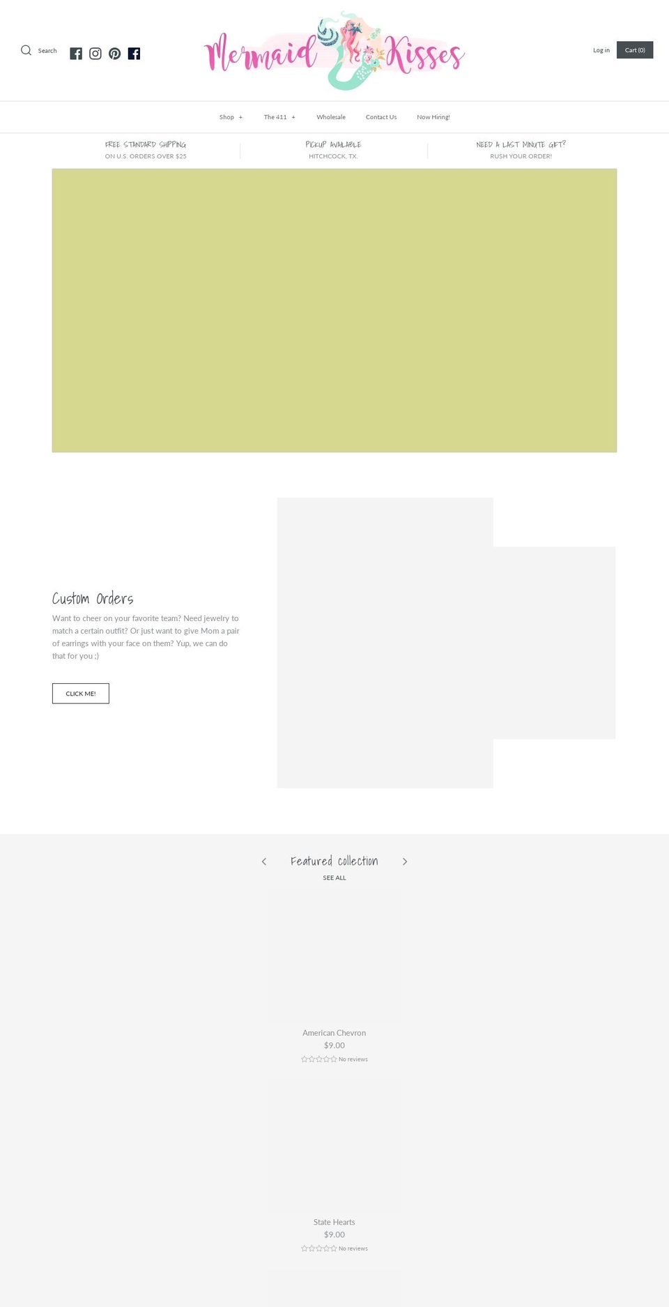 shopmermaidkisses.com — Shopify storefront screenshot