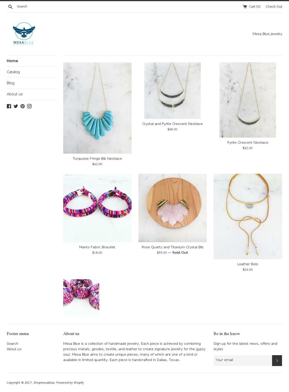 shopmesablue.com shopify website screenshot