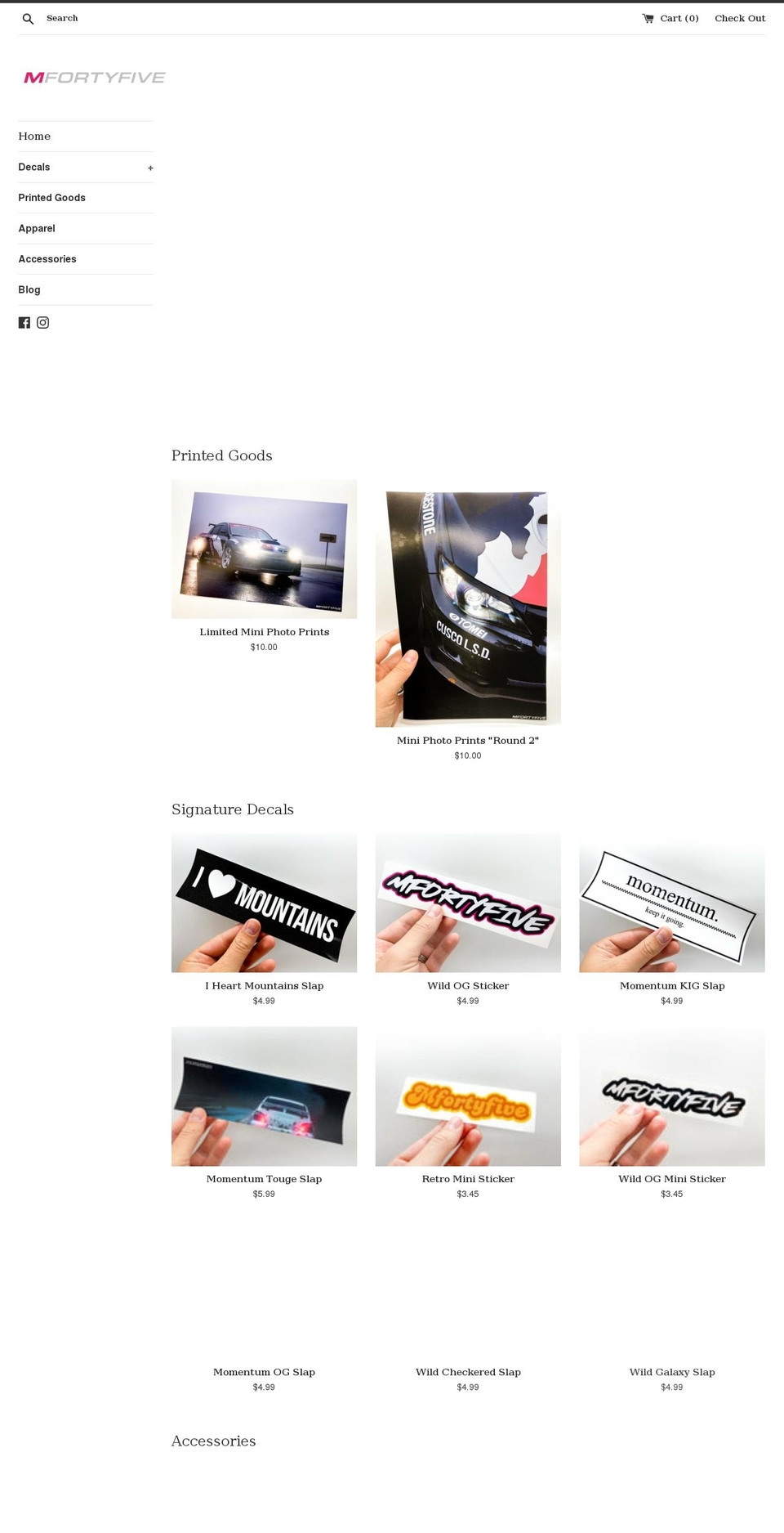 shopmfortyfive.com — Shopify storefront screenshot