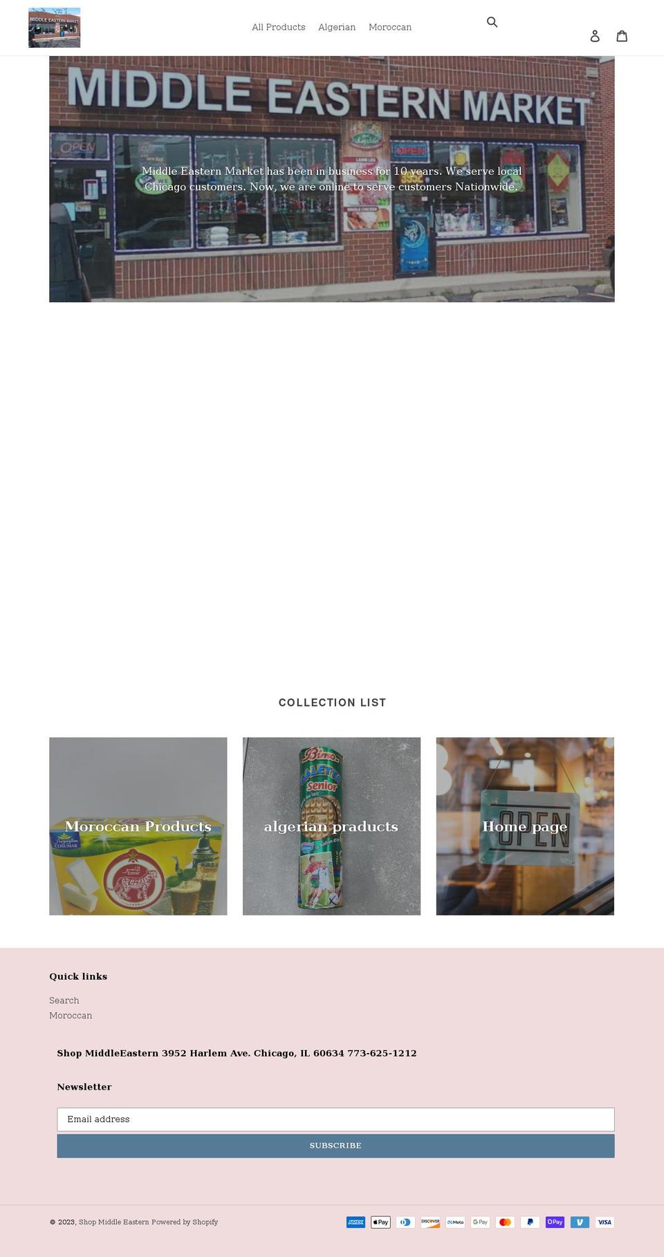 shopmiddleeastern.com shopify website screenshot