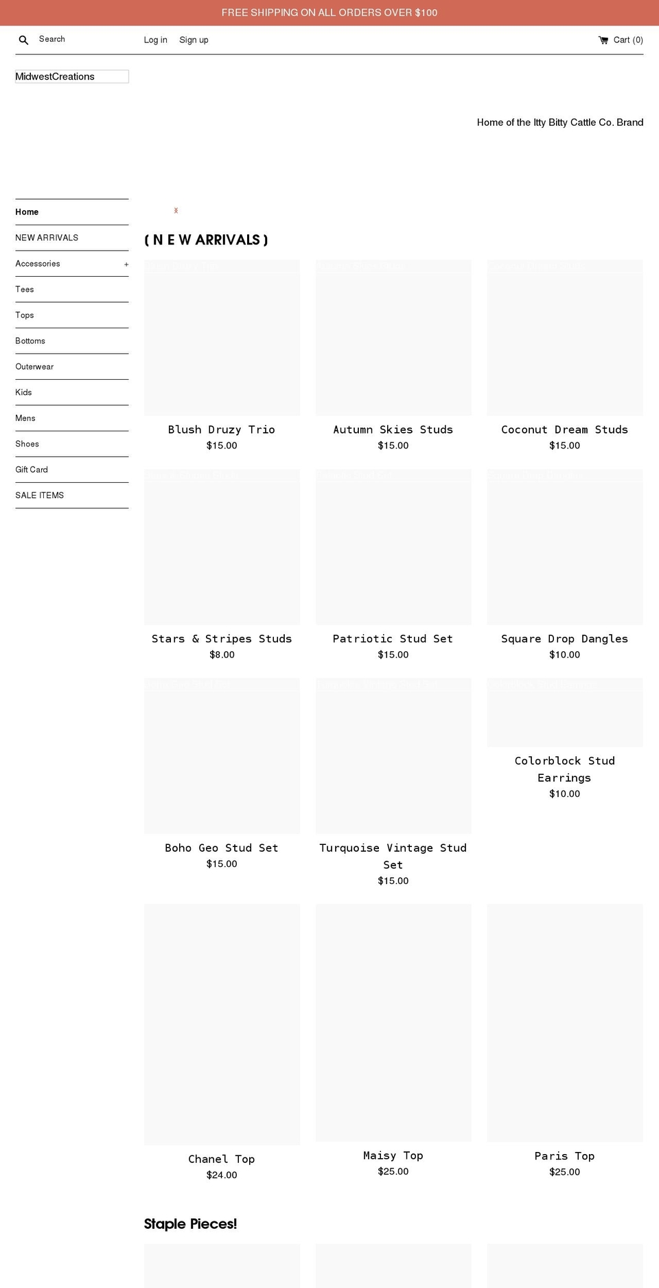 shopmidwestcreations.com shopify website screenshot