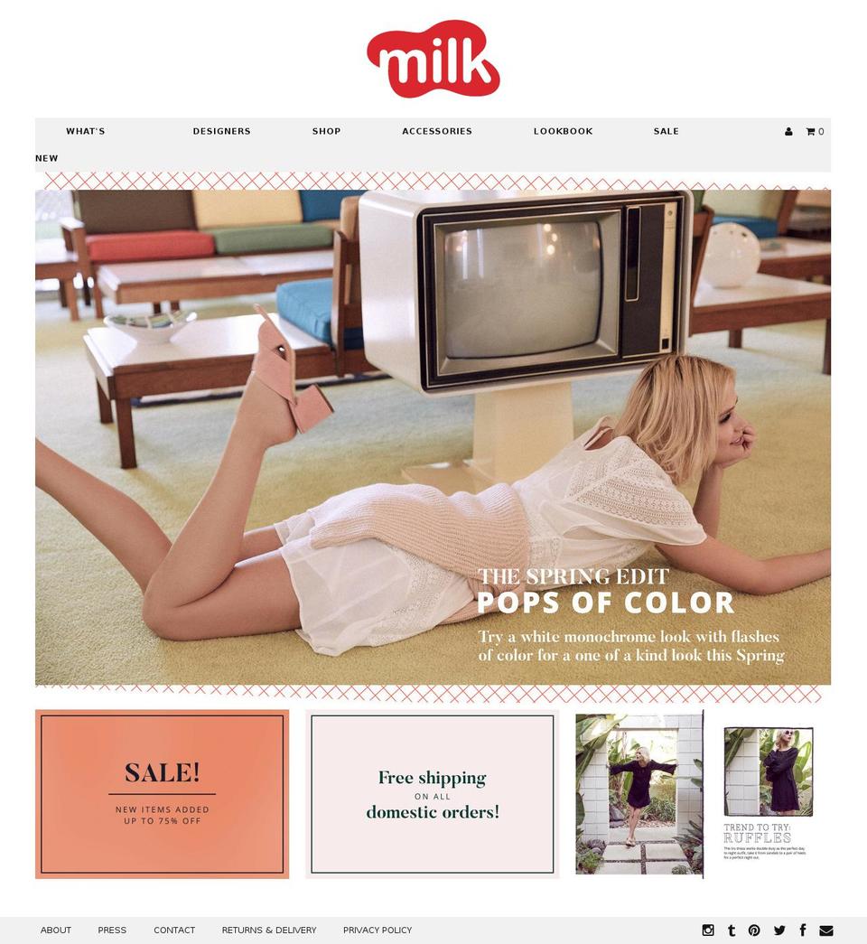 shopmilk.com shopify website screenshot