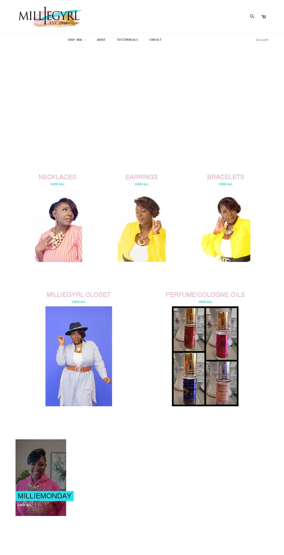 shopmilliegyrlest1931.com shopify website screenshot