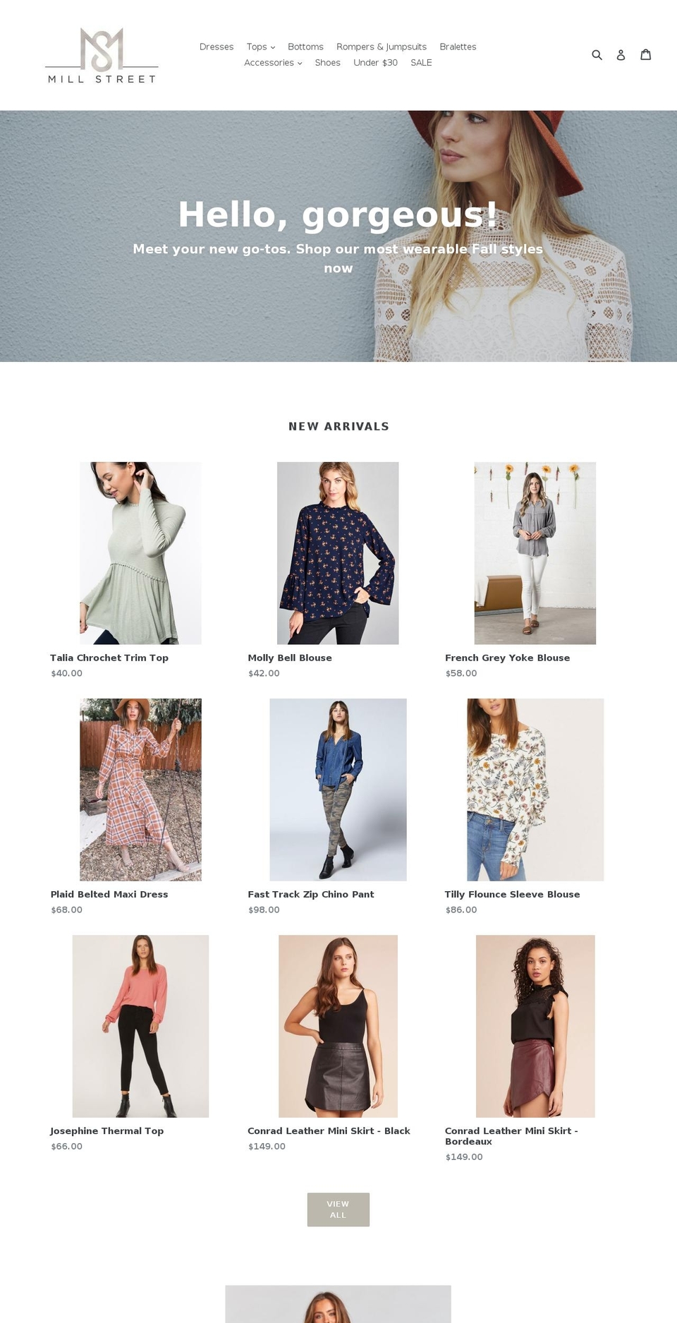 shopmillstreet.com — Shopify storefront screenshot