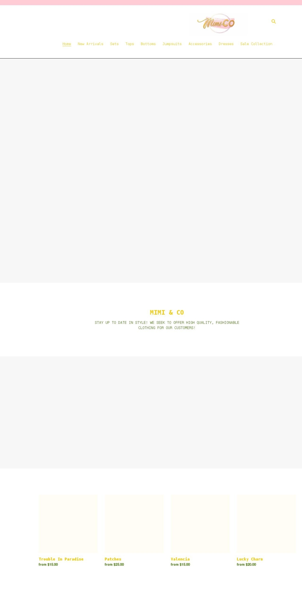 shopmimiandco.com shopify website screenshot