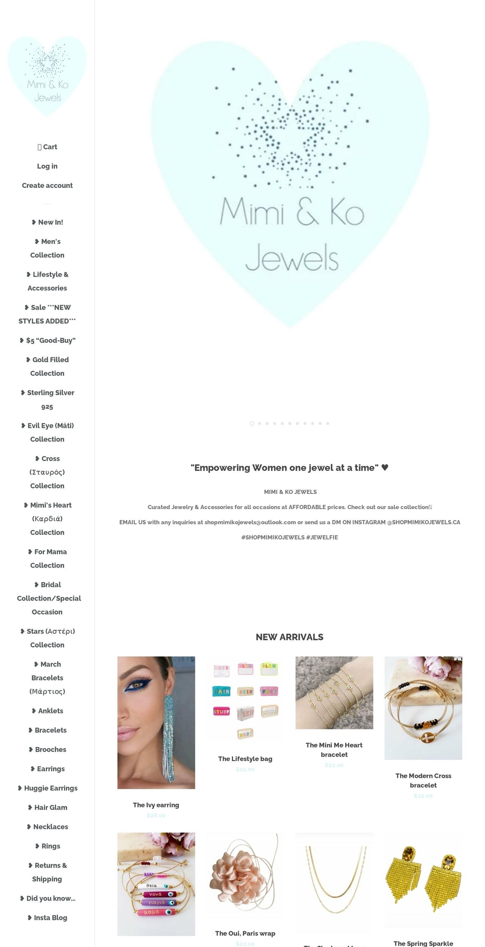 shopmimikojewels.ca shopify website screenshot