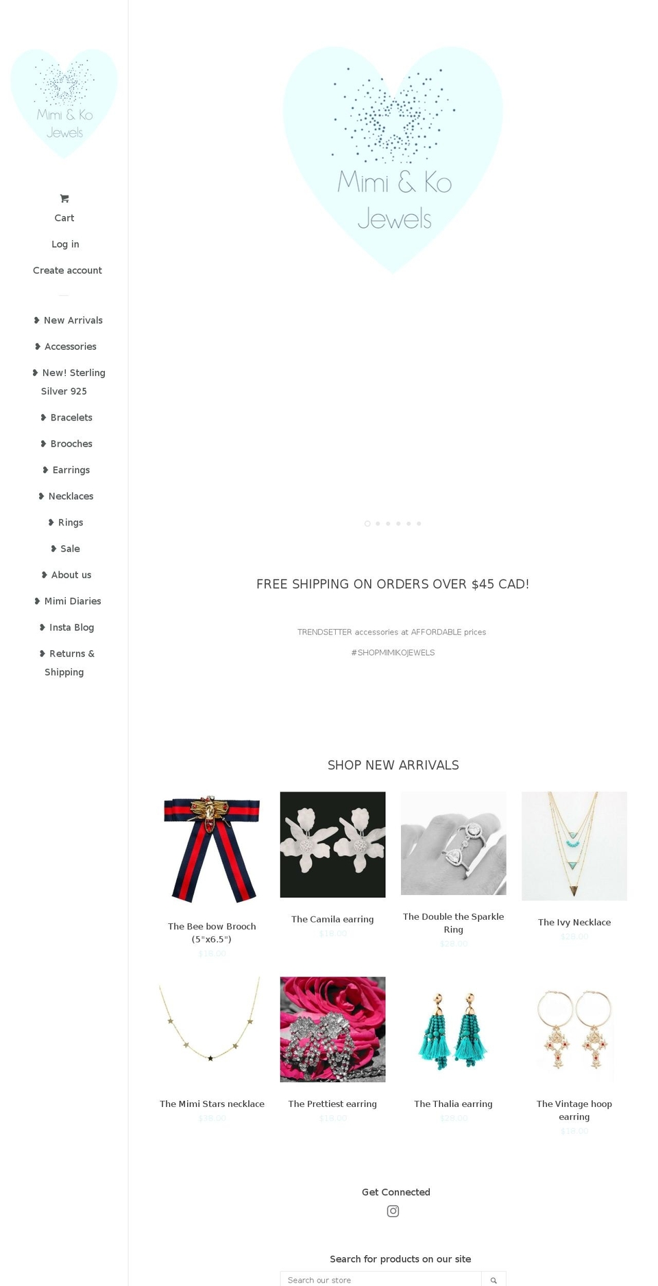 shopmimikojewels.com — Shopify storefront screenshot