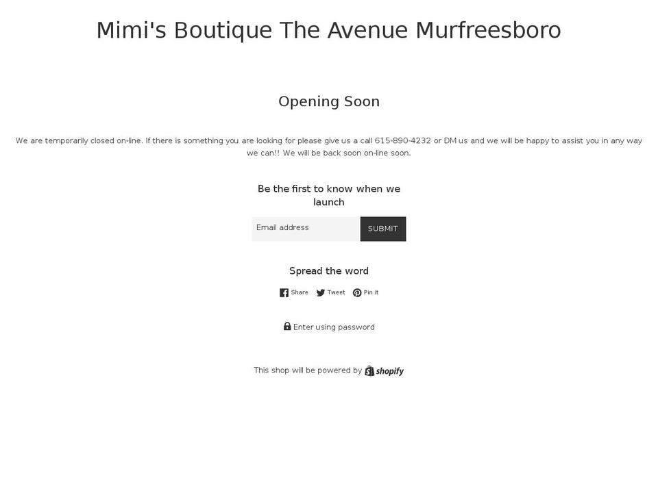 shopmimisboutique.net shopify website screenshot