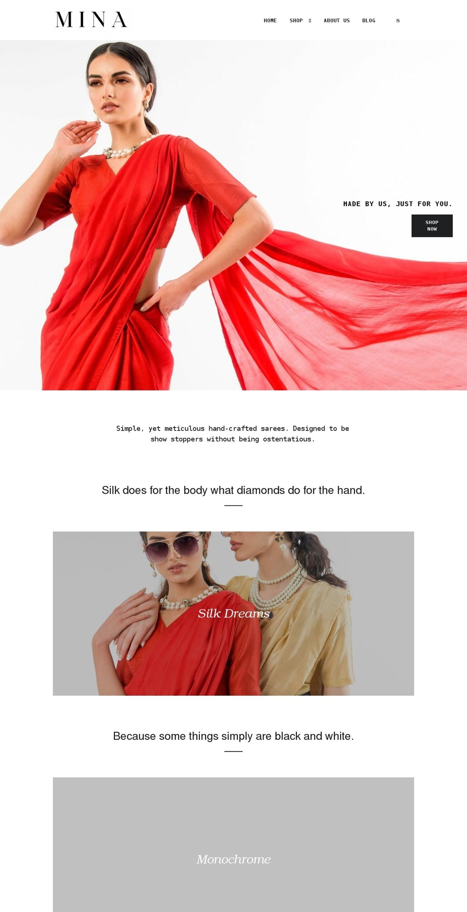 shopmina.co.uk shopify website screenshot